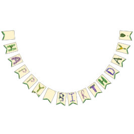 ワイルドフラワーハッピーバースデーバナー バンティングフラッグ