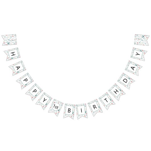 ワイルドフラワーハッピーバースデーバナー バンティングフラッグ (全)
