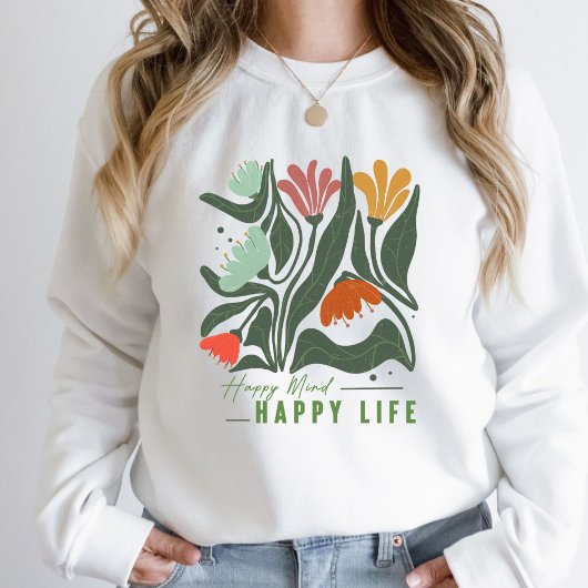 ワイルドフラワーハッピーマインドHappy Life Tシャツ