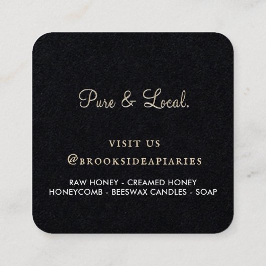 ワイルドフラワーハニカム&ビーアピアルクラフトハニー スクエア名刺 (裏面)