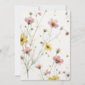 ワイルドフラワーハニーコームmommy beeベビーガールシャワー 招待状 (裏面)