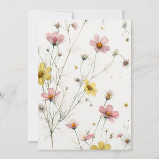 ワイルドフラワーハニーコームmommy beeベビーガールシャワー 招待状 (裏面)