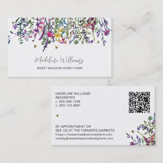 ワイルドフラワーハニーファーム 名刺 (正面/裏面)