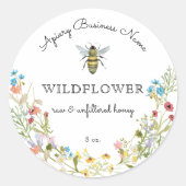 ワイルドフラワーハニー カスタム製品ラベル ラウンドシール (正面)