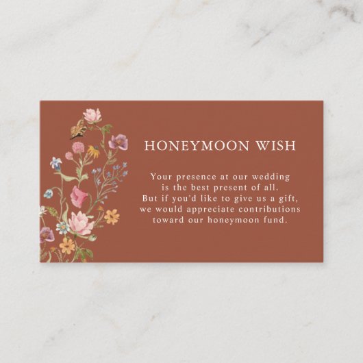 ワイルドフラワーハネムーンウィッシュエンクロージャカード エンクロージャーカード (正面)