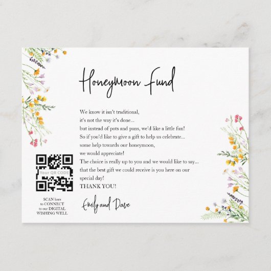 ワイルドフラワーハネムーンウィッシュQRコード エンクロージャーカード (正面)