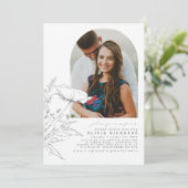 ワイルドフラワーハンドドローエレガントブライダルシャワー写真 招待状 (スタンド正面)