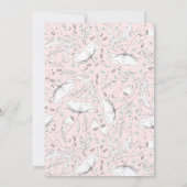 ワイルドフラワーハンドドロー洗礼少女の写真 招待状 (裏面)