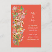 ワイルドフラワーハンド色彩の鮮やかカスタムベビーシャワー エンクロージャーカード (裏面)
