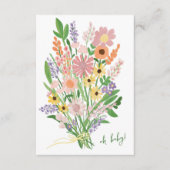 ワイルドフラワーハンド色彩の鮮やかカスタムベビーシャワー エンクロージャーカード (正面)
