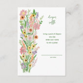 ワイルドフラワーハンド色彩の鮮やかカスタムベビーシャワー エンクロージャーカード (裏面)