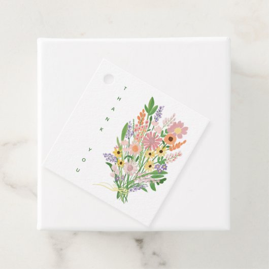 ワイルドフラワーハンド色彩の鮮やかカスタムベビーシャワー フェイバータグ (インサイチュ)