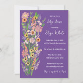 ワイルドフラワーハンド色彩の鮮やかカスタムベビーシャワー 招待状 (裏面)