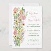 ワイルドフラワーハンド色彩の鮮やかカスタムベビーシャワー 招待状 (裏面)