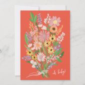 ワイルドフラワーハンド色彩の鮮やかカスタムベビーシャワー 招待状 (正面)