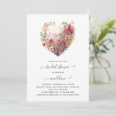 ワイルドフラワーハートブライダルシャワー 招待状 (スタンド正面)