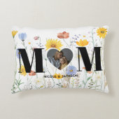 ワイルドフラワーハート写真名母の日 アクセントクッション (正面)