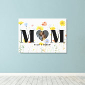 ワイルドフラワーハート写真名母の日 キャンバスプリント (インサイチュ (ウッドフロア))