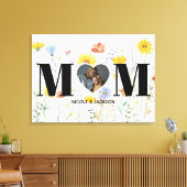 ワイルドフラワーハート写真名母の日 キャンバスプリント (インサイチュ (リビング))