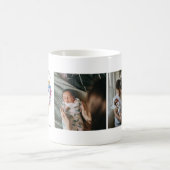 ワイルドフラワーハート母の日 | 3枚の写真コラージュ コーヒーマグカップ (中央)