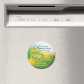 ワイルドフラワーハート結婚1周年記念パーティー マグネット (インサイチュ (食洗機))