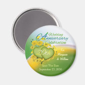 ワイルドフラワーハート結婚20周年記念パーティー マグネット (正面/裏面)