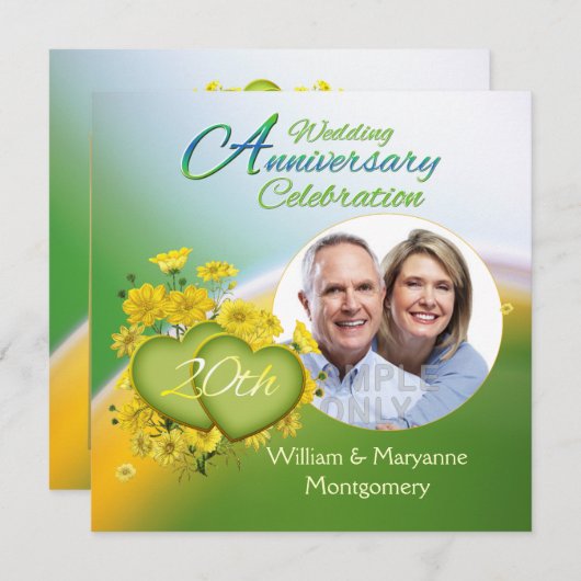 ワイルドフラワーハート20周年記念パーティー写真 招待状 (正面/裏面)