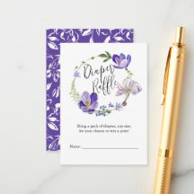 ワイルドフラワーバイオレットベビシャワーおむつラッフル