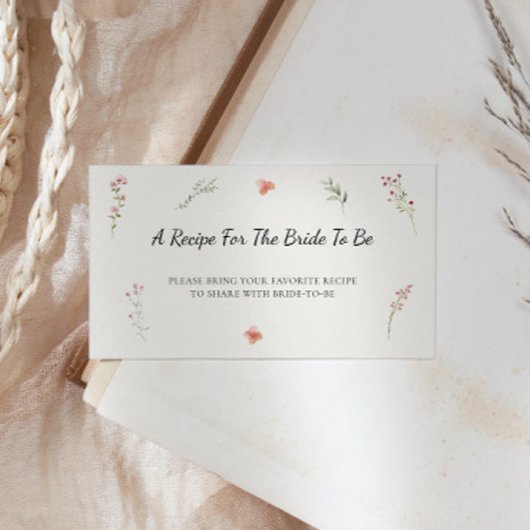 ワイルドフラワーバジェットブライダルシャワー共有Aレシピ エンクロージャーカード