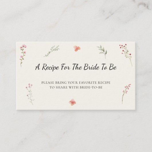ワイルドフラワーバジェットブライダルシャワー共有Aレシピ エンクロージャーカード (正面)