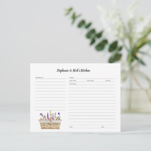ワイルドフラワーバスケットレシピカードテンプレート 案内ポストカード (スタンド正面)
