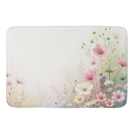 ワイルドフラワーバスマットコテージコアバスルーム敷物 バスマット (正面)