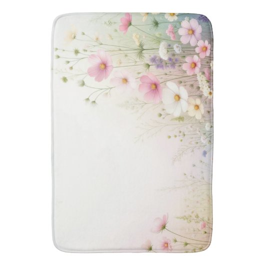 ワイルドフラワーバスマットコテージコアバスルーム敷物 バスマット (正面縦)