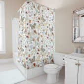 ワイルドフラワーバスルームの装飾、（昆虫）オオカバマダラ、モナーク蝶 シャワーカーテン (インサイチュ)