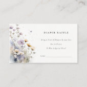 ワイルドフラワーバタフライおむつラッフルベビーシャワー エンクロージャーカード (正面)