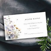 ワイルドフラワーバタフライおむつラッフルベビーシャワー エンクロージャーカード