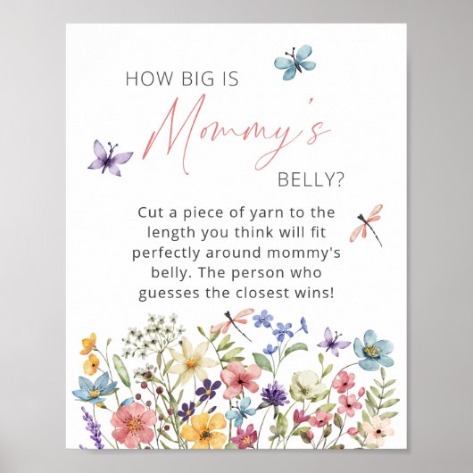 ワイルドフラワーバタフライどのように大きいかママの腹 ポスター (正面)