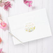 ワイルドフラワーバタフライウォーターカラーベビーシャワー ラウンドシール