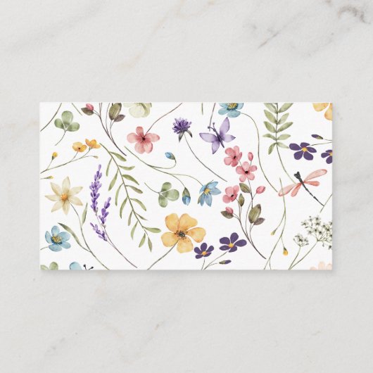 ワイルドフラワーバタフライガーデンおむつラッフル エンクロージャーカード (裏面)