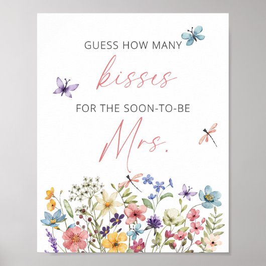 ワイルドフラワーバタフライガーデンどのように多くのキス ポスター (正面)