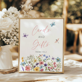 ワイルドフラワーバタフライガーデンカードとギフト ポスター