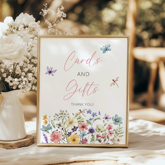 ワイルドフラワーバタフライガーデンカードとギフト ポスター