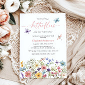 ワイルドフラワーバタフライガーデンツインベビーシャワー 招待状
