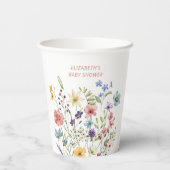 ワイルドフラワーバタフライガーデンベビーシャワー紙カップ 紙コップ (裏面)