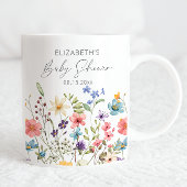 ワイルドフラワーバタフライガーデンベビーシャワー コーヒーマグカップ