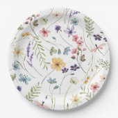 ワイルドフラワーバタフライガーデンベビーシャワー ペーパープレート (正面)
