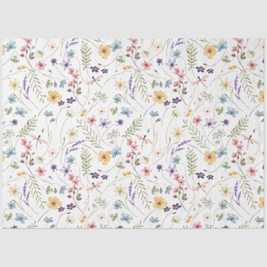 ワイルドフラワーバタフライガーデンベビーシャワー 薄葉紙 (正面)