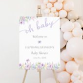 ワイルドフラワーバタフライガーデンラベンダーベビーへようこそ ポスター