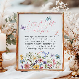 ワイルドフラワーバタフライガーデン深夜おむつ ポスター