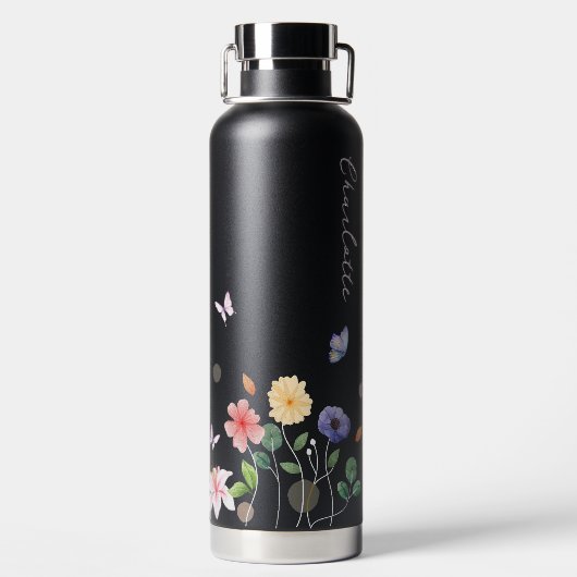 ワイルドフラワーバタフライガーデン ウォーターボトル (背面)
